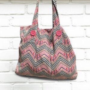 Vintage Avon Mark Beach Pink Large Tote Bag 20"x 13"x 5.5"​​